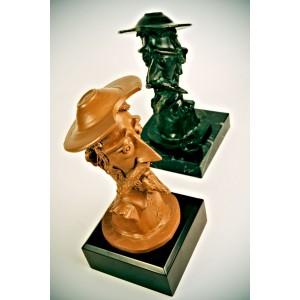 Escultura Busto Quijote Barro